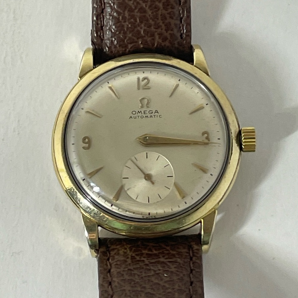 Rare 1950s omega automatic 14kt gold bumper movement
